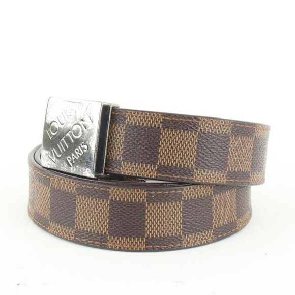 Louis Vuitton Demier Ebene Leather Belt Brown 95